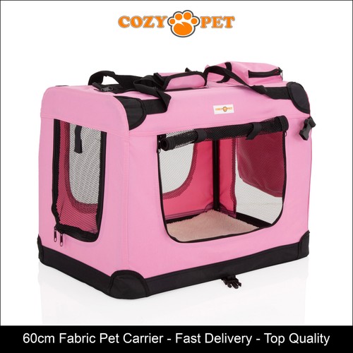 Fabric dog crate 60cm pink - crate, by