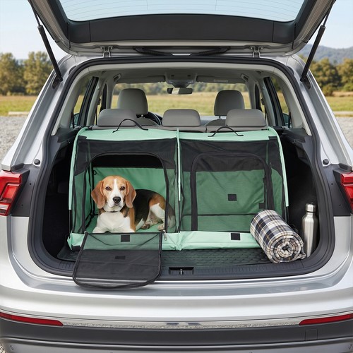 Foldable pet car crate for - foldable,